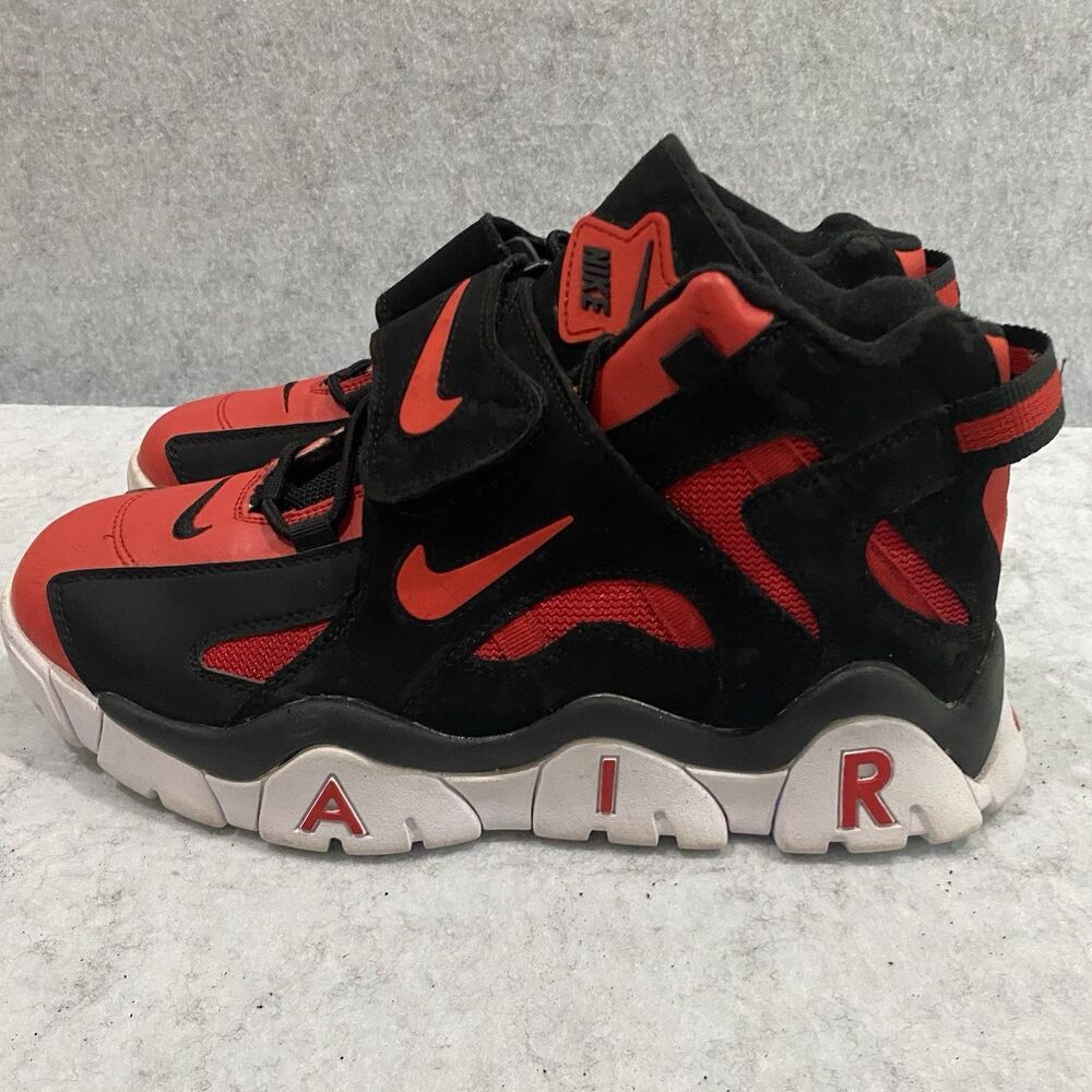 Nike Air Barrage Mid Black Red White Mens Size 10 Sneakers Basketball Shoes - Picture 6 of 12